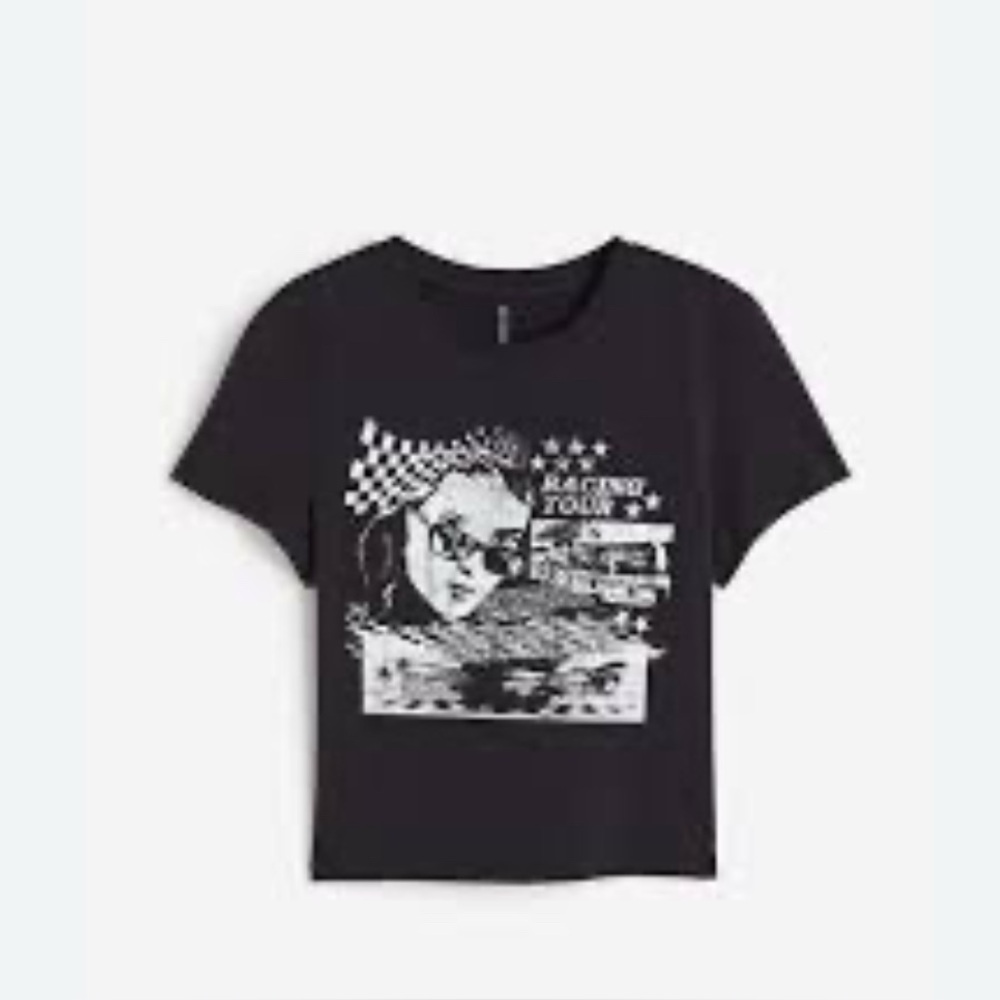 H&M Divided Graphic Crop Top T- Shirt Size Small
